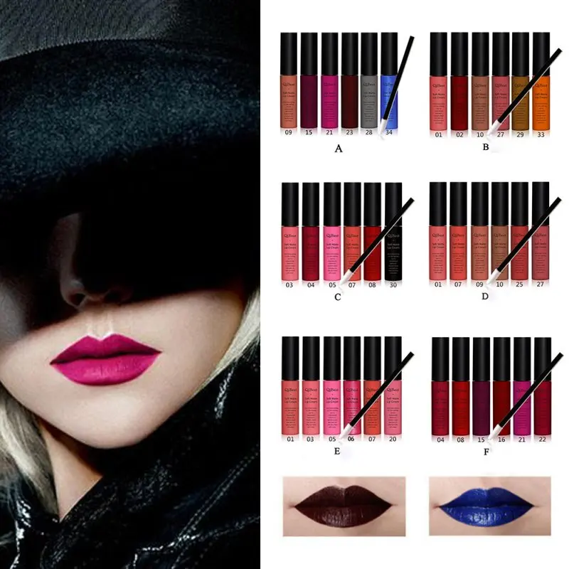 12 шт. Для Губ Матовые Губы Прочного Жидкая Помада Блеск Макияж Кисти
