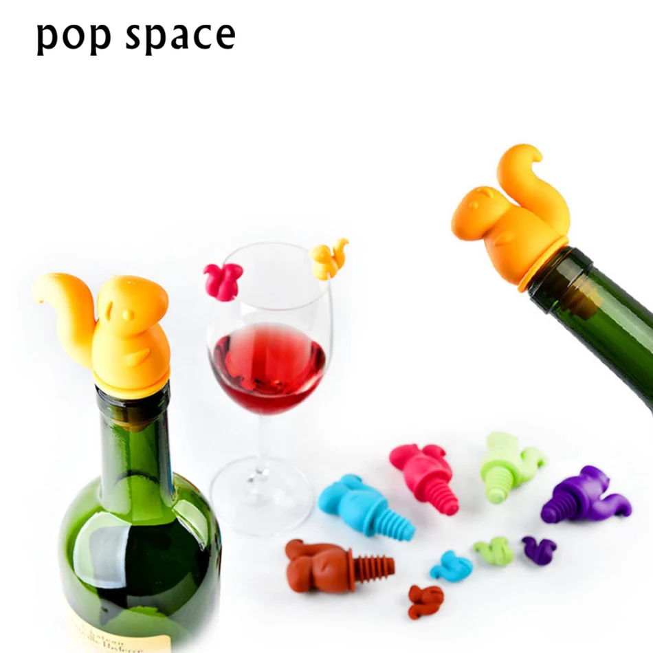 6 + 1 шт/набор силиконовых вина Белка Wine Разъем Пробка костюм бутылка пива винные