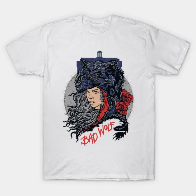 2017 clothing новый топы hipster тройники плохой волк-доктор кто-трет-рубашка короткий о