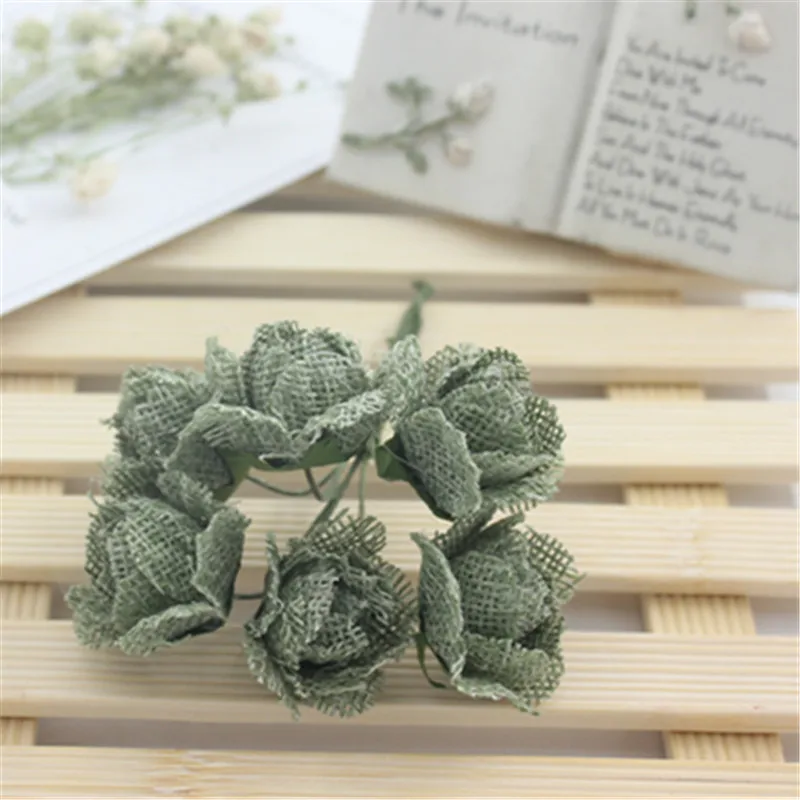 6 шт. цветы из натуральной конопляной ткани | Дом и сад