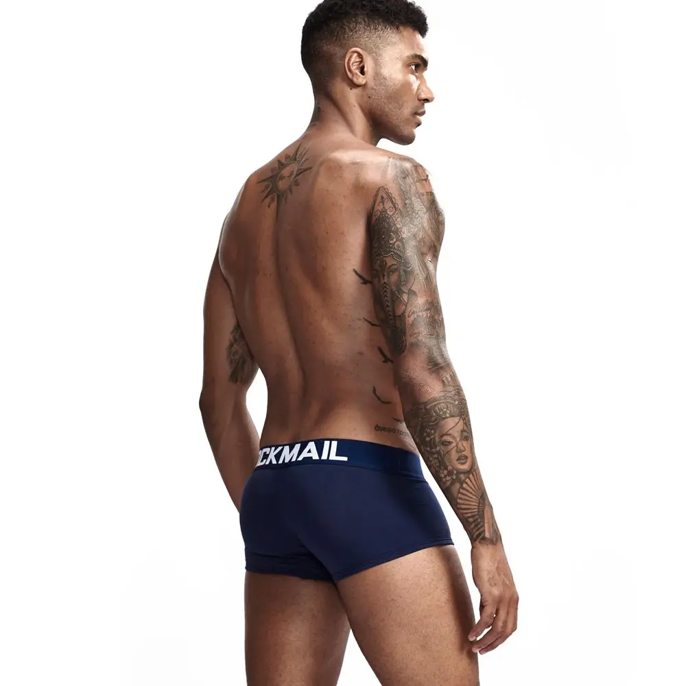 Бренд jockmail Горячая Мужское нижнее белье; трусы-боксеры; Соблазнительные однотонные хлопковые Для мужчин дышащие трусы-боксеры трусы