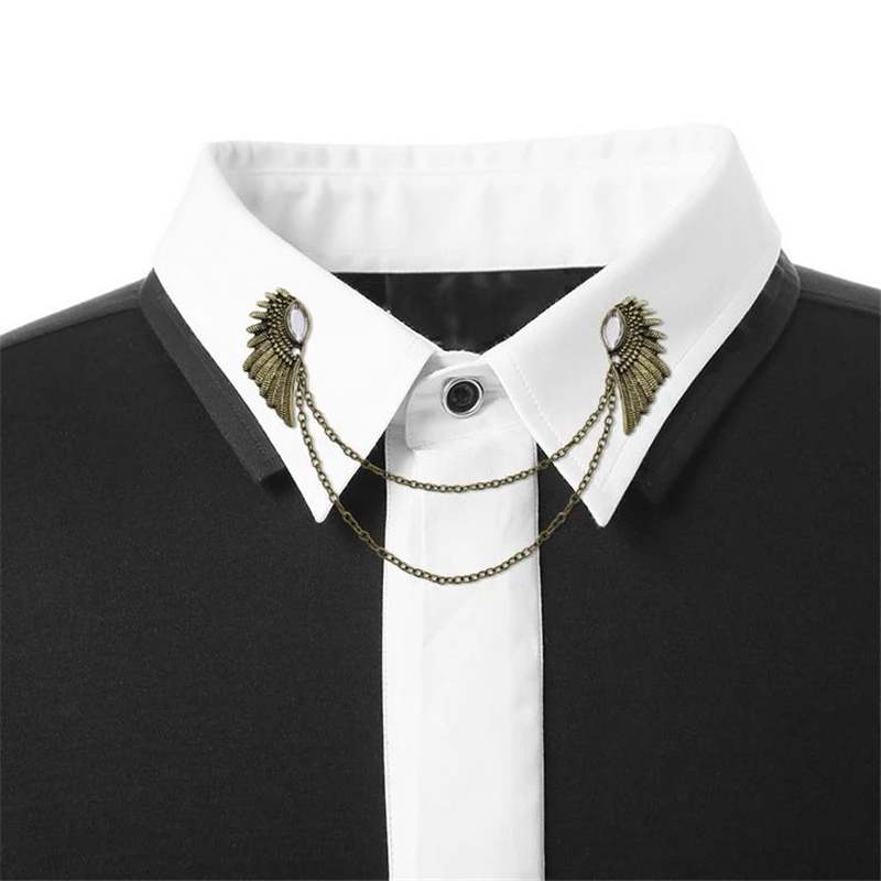 DoreenBeads ретро значок ангела Wings Link брошь с цепочкой Pin для женщин мужчин пальто