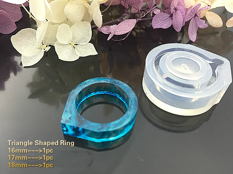 3pcs Triangle DIY плоское треугольное Кольцо Кулон DIY силиконовая высушенная форма цветок ювелирные изделия аксессуары инструменты оборудование полимерные формы - Цвет: 3pcs Triangle