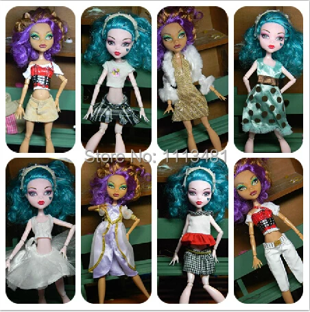 Горячая Акция оригинальные костюмы для кукол Monster High 30 шт = платья+ обувь+ сумки+ вешалки Набор модных кукол Большая распродажа