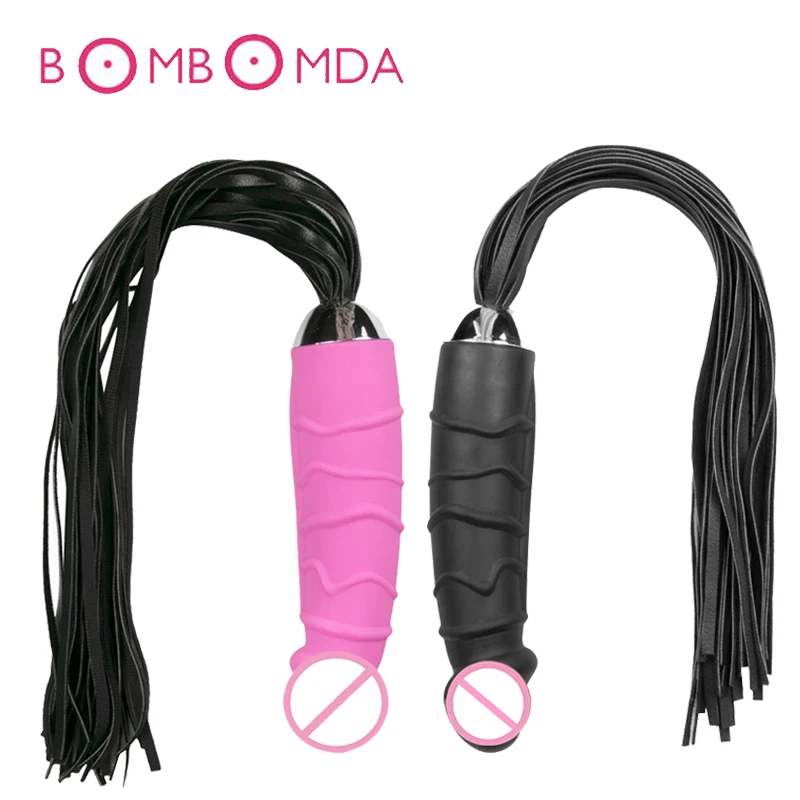 Секс Связывание фаллоимитатор вибратор плетка для шлепков Whips раб взрослые игра