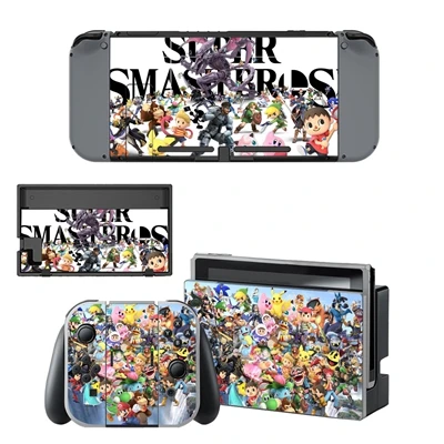 YSNS1342 Защитная Наклейка из виниловой кожи Super Smash Bro s для Nintendo Switch NS консольный контроллер+ подставка-держатель защитная пленка - Цвет: YSNS1342