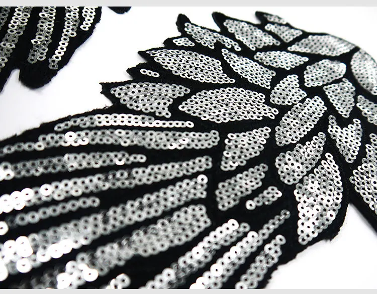 Блестки нашивка сделай сам серебряная искусственная кожа для одежды вышитая