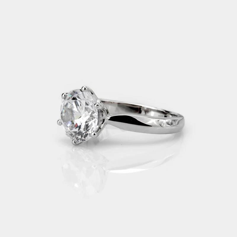 COLORFISH 3.5ct Помолвочное с солитёром кольцо Классические шесть когтей круглой