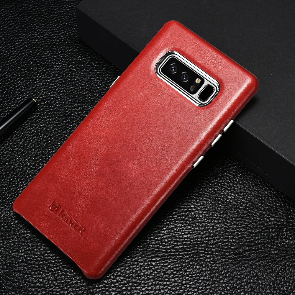 Icarer чехол из натуральной кожи для SAMSUNG Galaxy Note 8 телефона жесткий винтажный деловой
