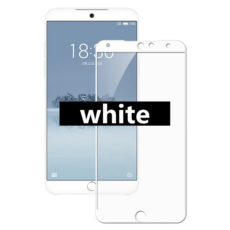White Полное покрытие из закаленного стекла для MEIZU 15 lite M15 15 lite, защитный экран для телефона, закаленное стекло 9H на рамке, все края, черный чехол - Цвет: White