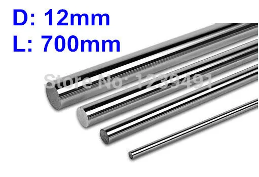 

4pcs Diameter 12mm -L700mm chrome plated linear round shaft