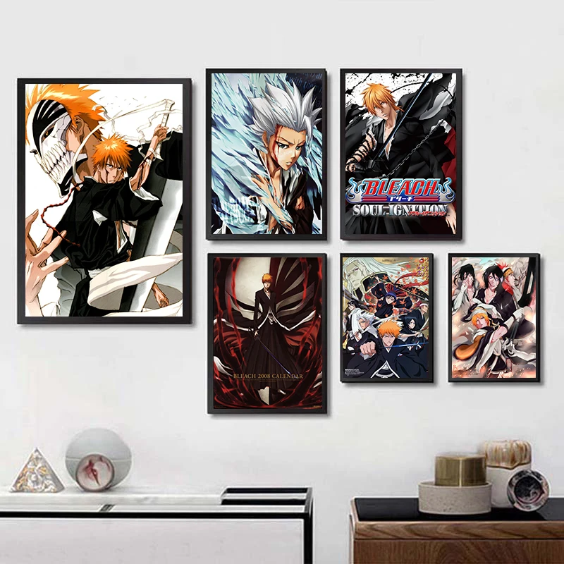 BLEACH плакаты мультфильм наклейки на стену белая мелованная бумага печатает Высокое разрешение гостиная спальня бар украшение дома арт бренд