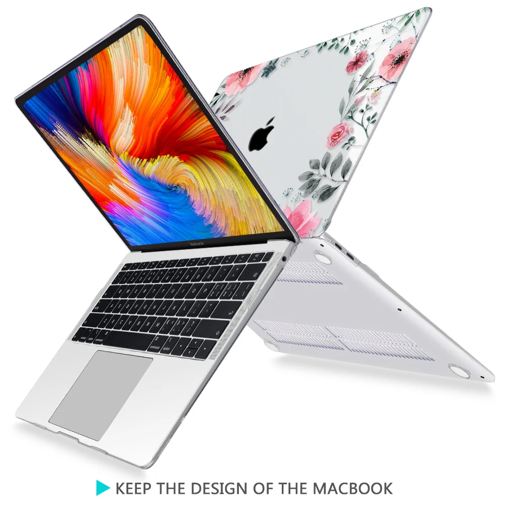 Пластиковый жесткий чехол Redlai с цветочным принтом для MacBook Air Pro Retina 11 12 13 15 16
