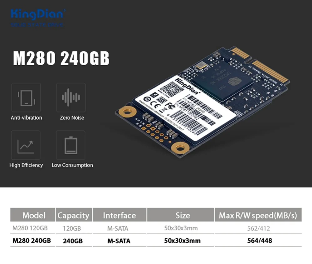KingDian внутренний M280 240 ГБ SSD 560/422 Мб/с
