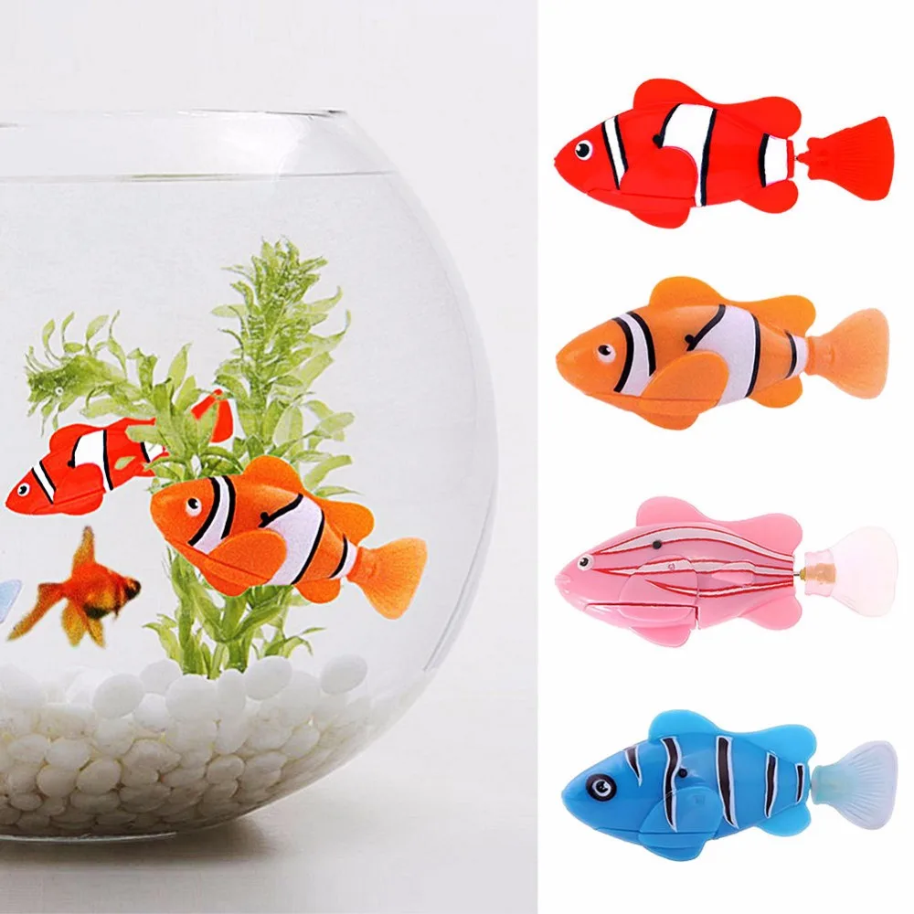 

5 Pieces Funny Swimming Electronic Pets Fish Activated Battery Powered Bath Toy Fish Pet Fishing Tank Decorating Fish