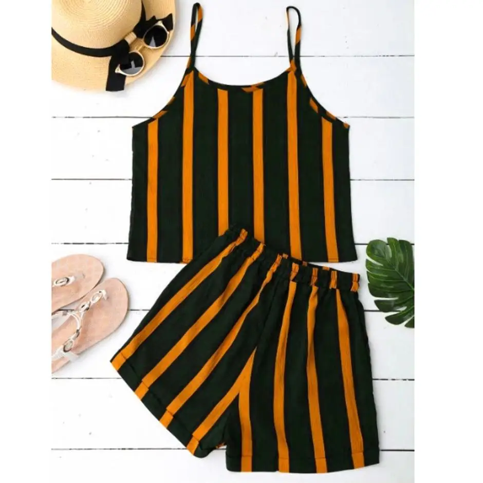 Женский Повседневный комплект из 2 предметов на бретельках с v образным вырезом в