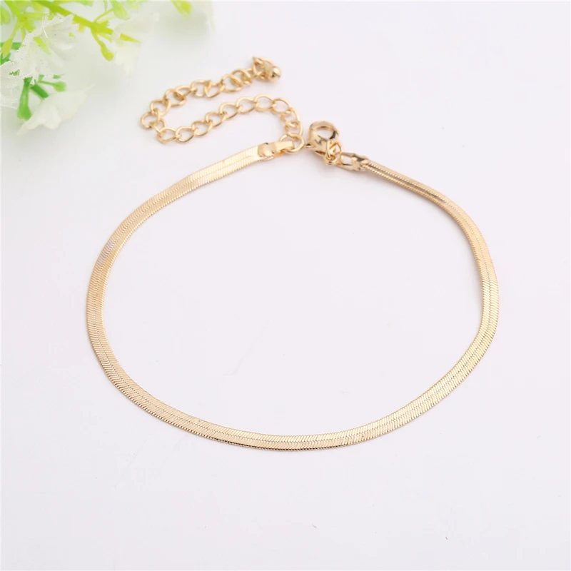 Europe Gold Silver Color Sexy Thin Metal Anklets For Woman Scales Beach Sandal Snake Bone Foot Chain Bracelet Tobillera Jewelry | Украшения