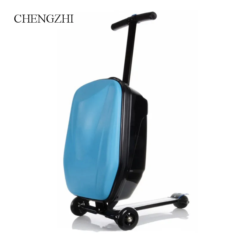 

CHENGZHI скейтборд для подростков, переносная тележка, чемодан для багажа, кабина скутера, Дорожный чемодан на колесах
