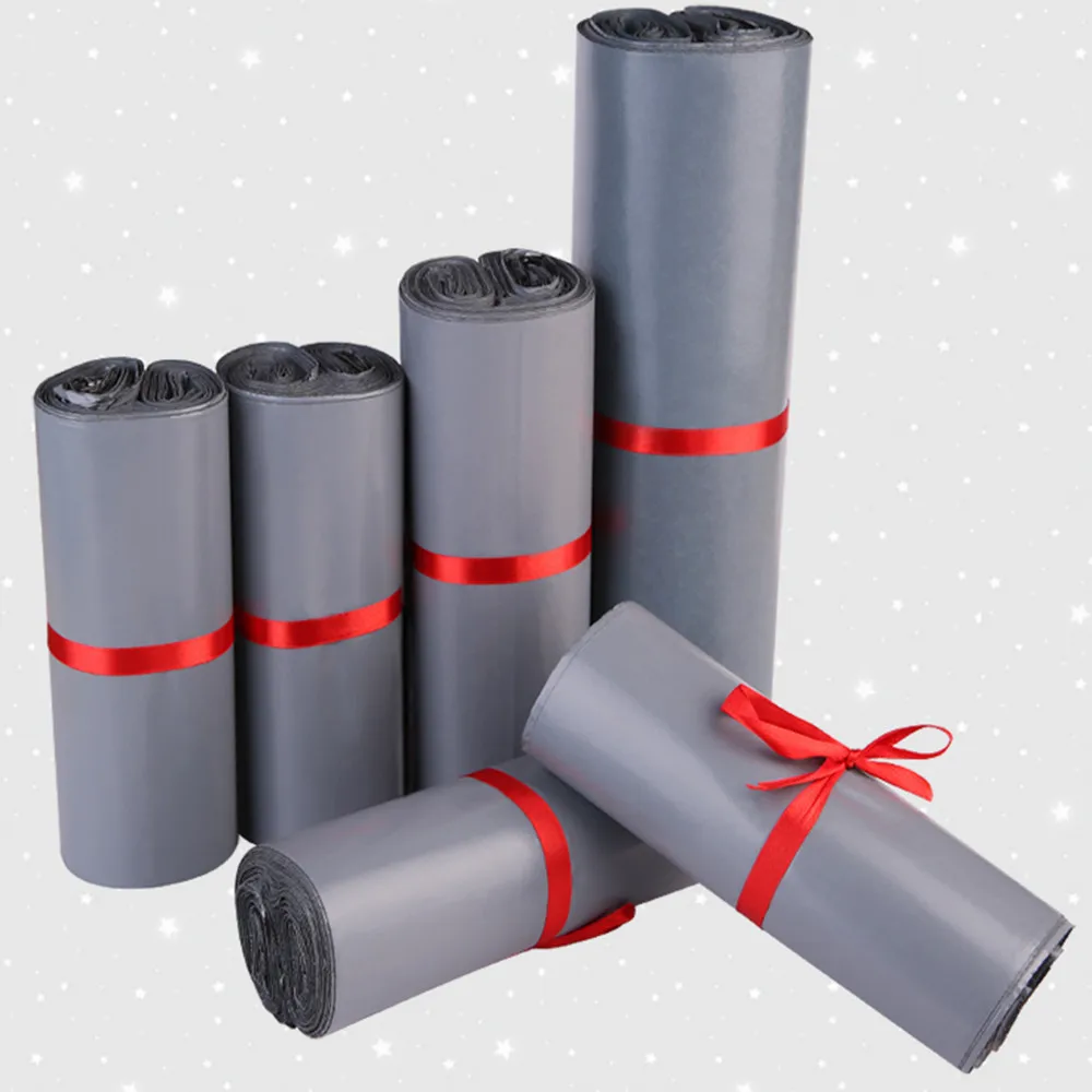 Розничная продажа 100 шт./лот серый самоклеющийся пластиковый Курьерский мешок