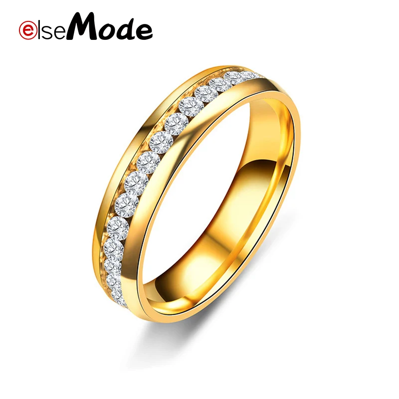 Модное кольцо ELSEMODE из нержавеющей стали 316L черного и золотого цвета с