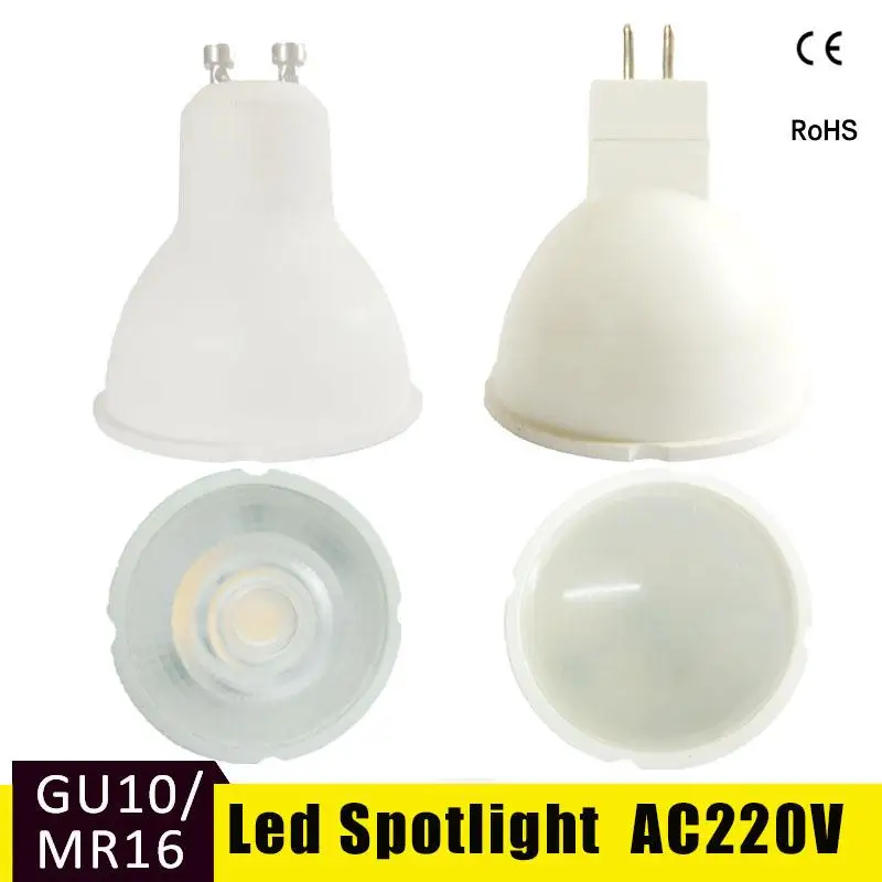 Светодиодная лампочка GU10 MR16 6 Вт 220 В светодиодная для прожектора SMD 2835 лампа