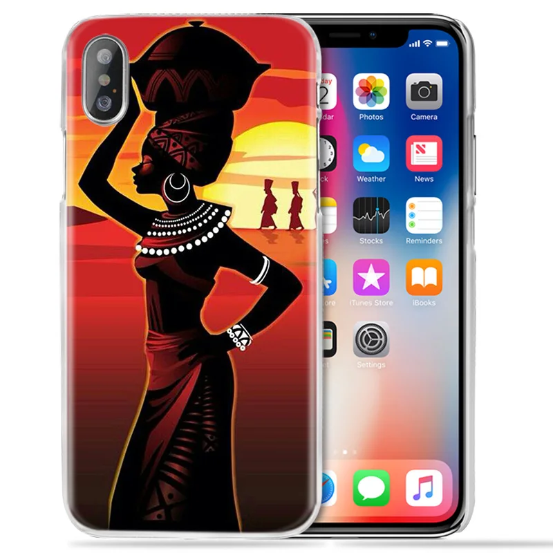 Африканская женщина чехол для iPhone XS Max XR X 10 7 7S 8 6 6S Plus 5S SE 5 4S 4 5C 11 Жесткий PC Пластиковый чехол для телефона Coque Fundas Capa