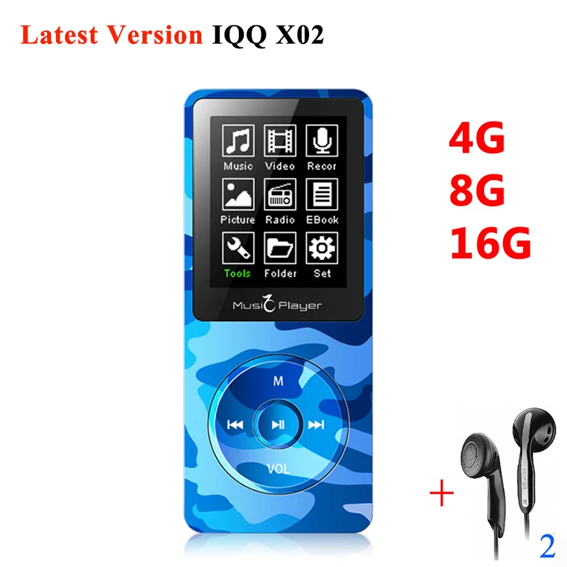Мини MP3 плеер 16 ГБ со встроенным динамиком воспроизводитель mp3 hifi динамик IQQ X02 USB
