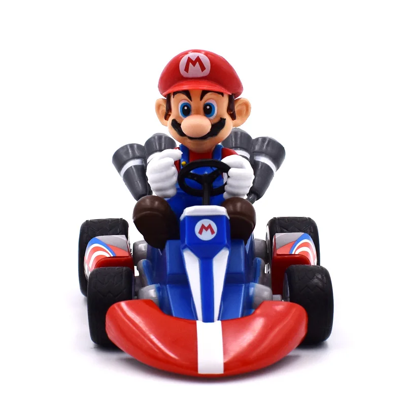 13 см японское аниме Mario Bros Kart Pull Back машинки Фигурки Марио ПВХ Figma дети хорошие подарки для мальчиков