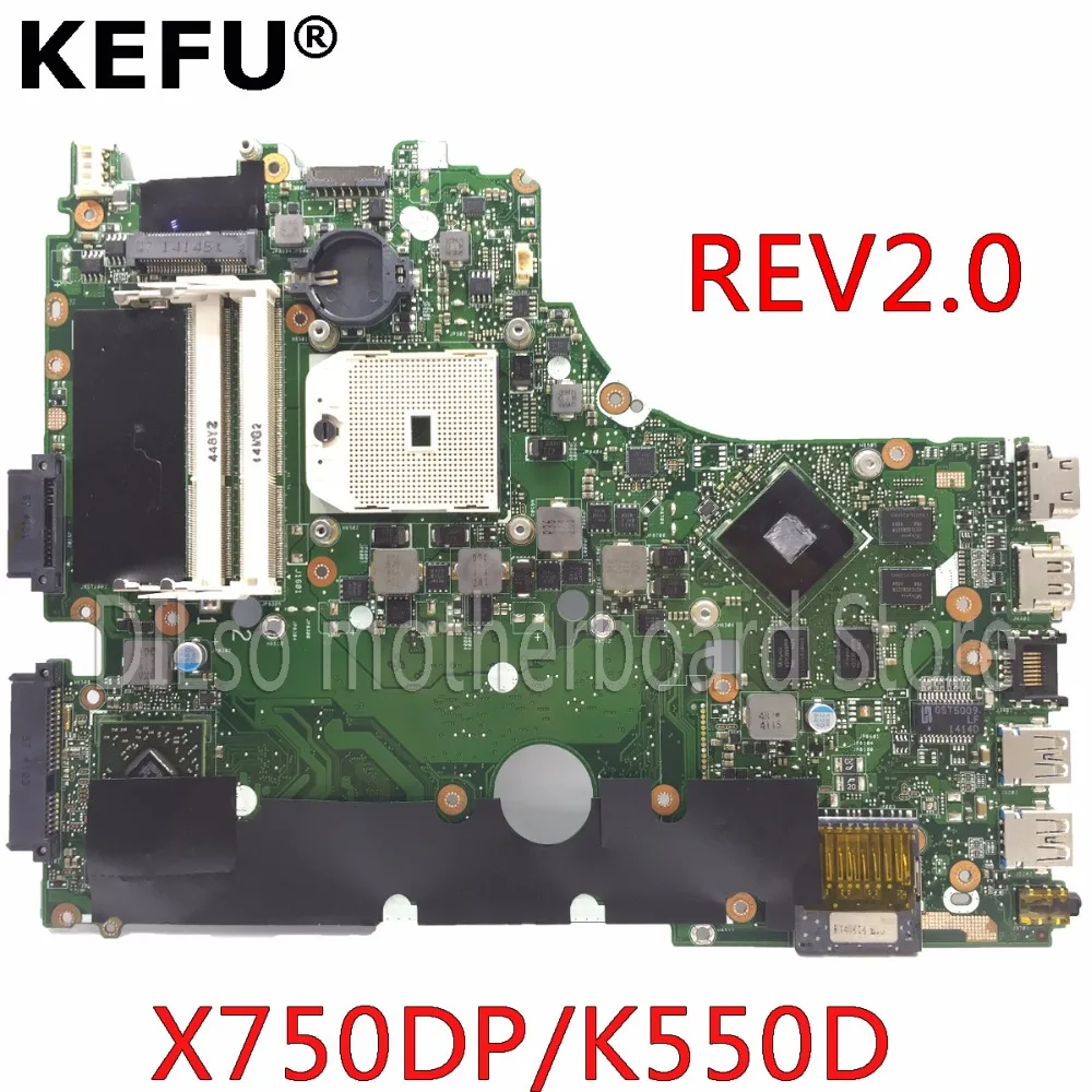 

KEFU X750DP материнская плата для ASUS X750DP K550D X550D K550DP X550DP материнская плата для ноутбука rev2.0 LVDS материнская плата оригинальный тест