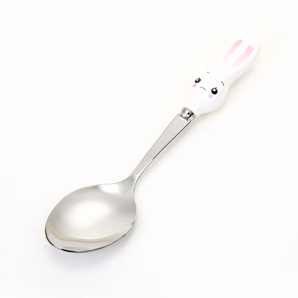 2 шт./компл. с мультяшным кроликом ручка Ложка Вилка детский набор посуды из