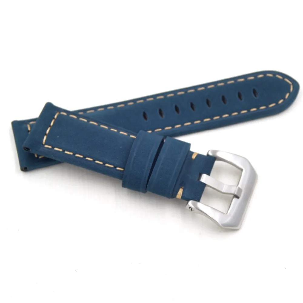 2020 Handmade Genuine Leather Watch Band Bracelet Cowhide Men Strap Fashion 22MM 24mm Belt Steel Metal Pin Buckle For Pam111 441 | Наручные