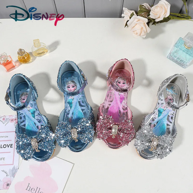 Disney детская обувь для девочек летняя с PU/Rhinestone замороженные принцессы сандалии