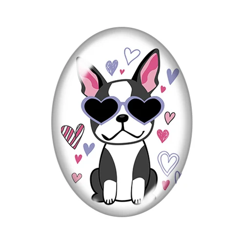 Cartoon Dogs Love pet 10pcs mixed 13x18mm/18x25mm/30x40mm Oval photo glass cabochon demo flat back Making findings TB0029 | Украшения и