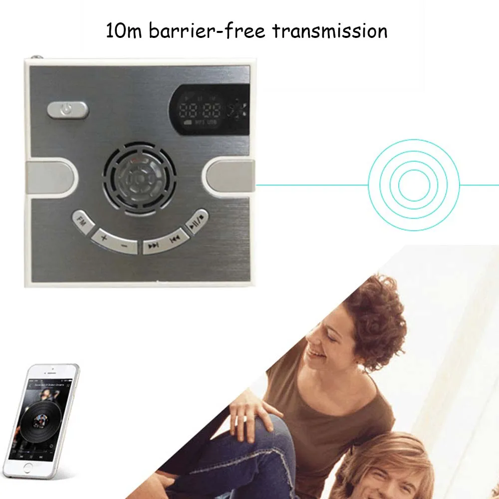 JINSERTA настенный беспроводной Bluetooth динамик 86 Тип музыкальный плеер Поддержка громкой связи FM радио AUX аудио TF карта USB диск USB зарядное устройство
