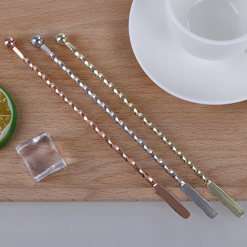 3Colors Stainless Steel Ball Frosted Bar Spoon Swirl Marks Drink Mixing Spoons Cocktail Stirrer Bartender Tools | Дом и сад