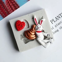 rabbit love butter mould fondant cupcake molds silicone mold sugar candy chocolate gumpaste mould cake decorating tools