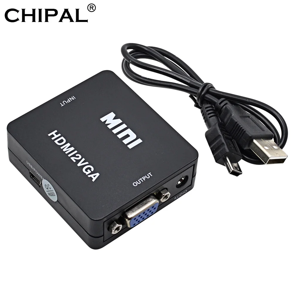 Фото Адаптер CHIPAL для hdmi vga мини адаптер HDMI2VGA с аудио питанием PS3 Xbox 360 STB ПК на 1080P HDTV