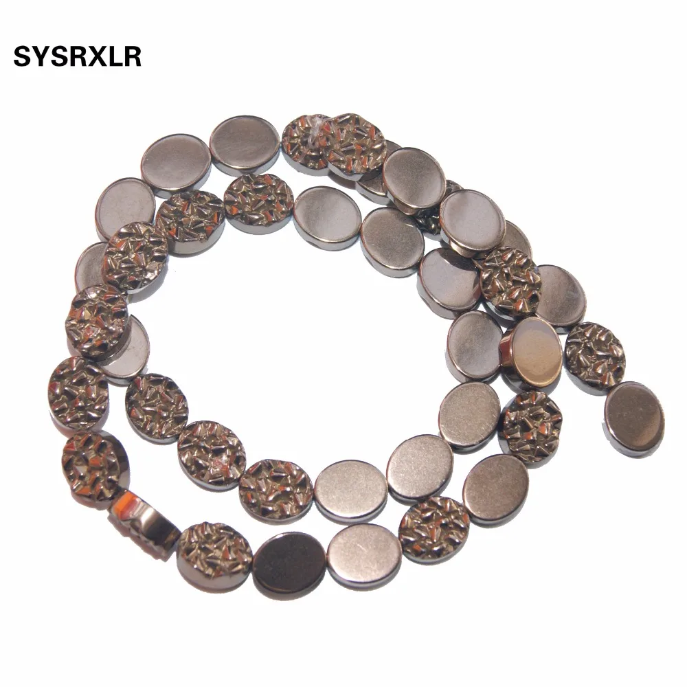 Free Shipping 6 Colors 8 /10 MM Hematite Beads Natural Stone Flat Oval Ellipse for Jewelry Making DIY Bracelet Accessories | Украшения и