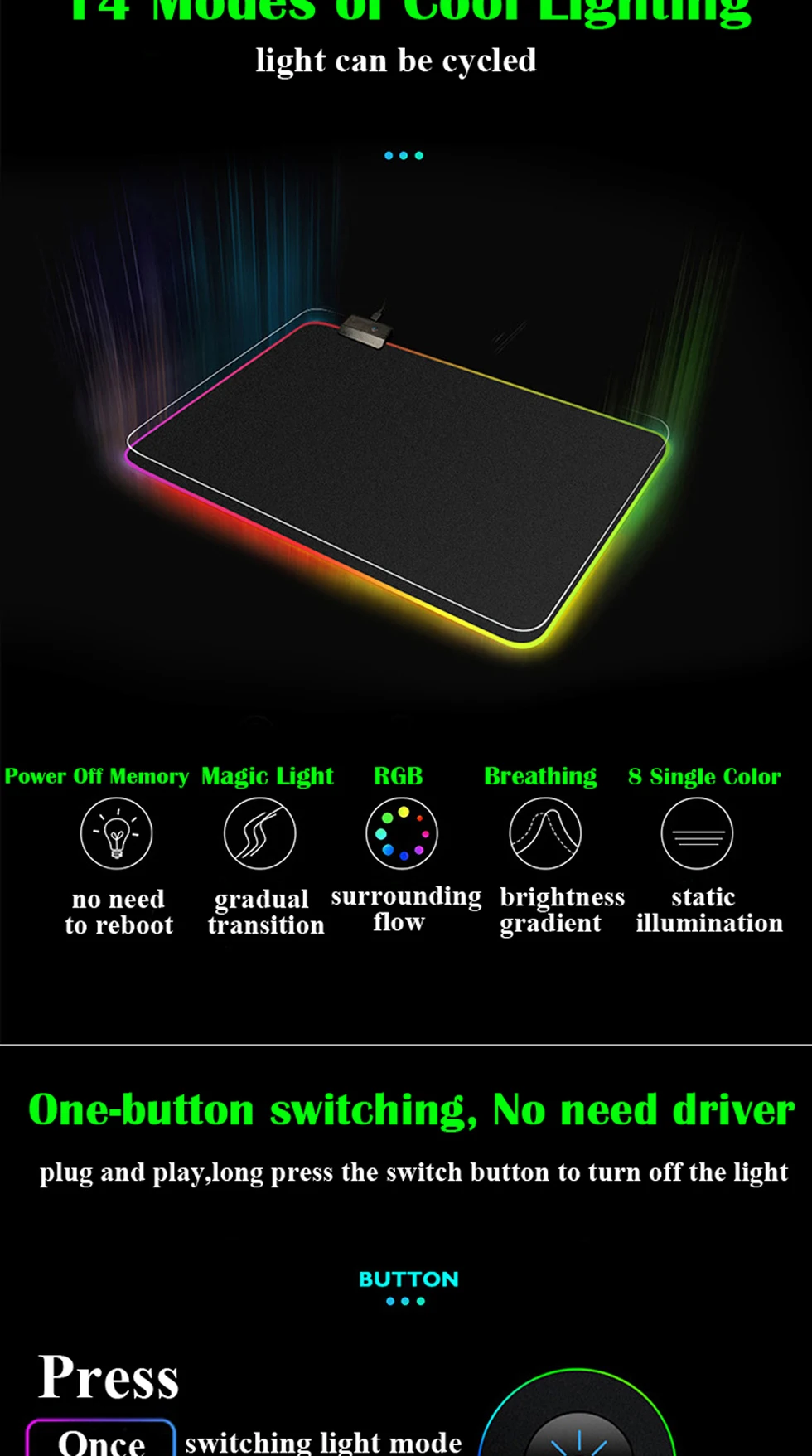 Большой красочный светодиодный RGB игровой коврик для мыши USB Проводная 800x300 мм геймерский большой коврик для мыши коврик для ноутбука 800x300 мм для ПК компьютера