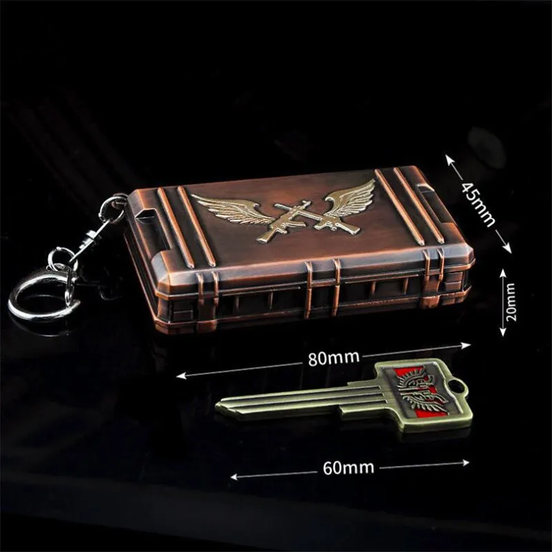 

Game PUBG Funny Fancy Key Chain Set Playerunknown's Battlegrounds Cosplay Props Triumph Treasure Box Chest