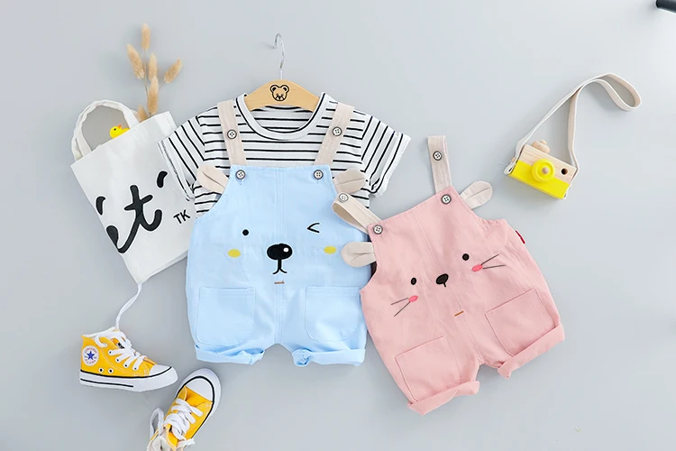 2019 Summer Baby Boys Girl Clothing Sets Infant Toddler Clothes Suits Stripe T Shirt Shorts Kids Children Casual Costume | Детская