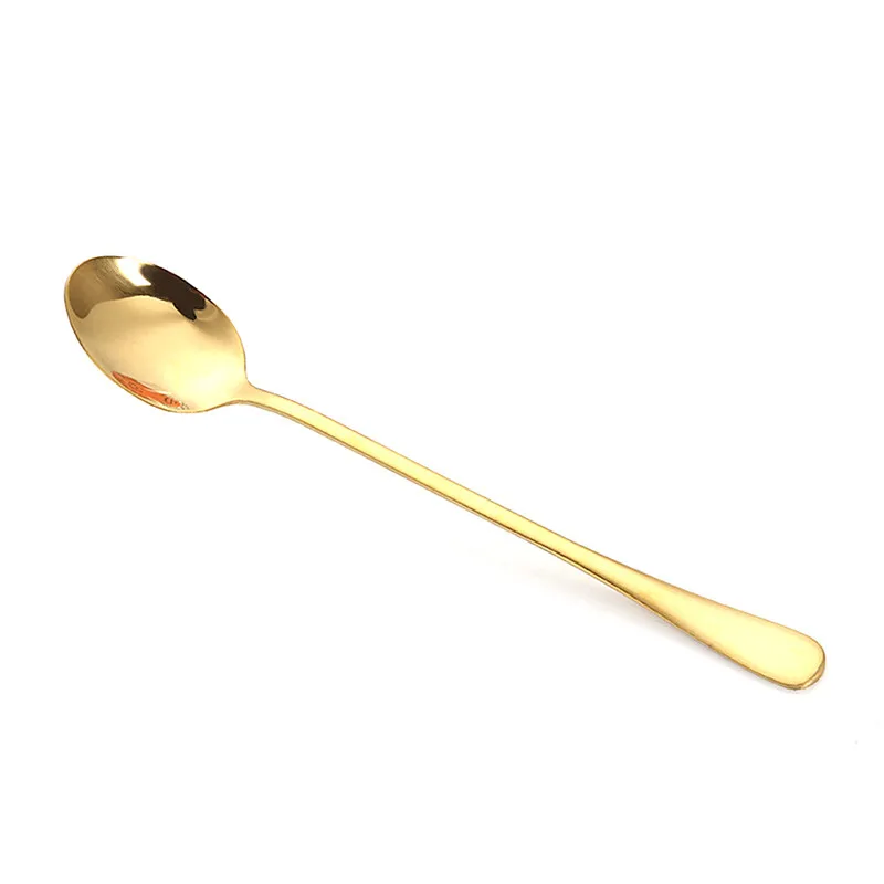 Gold Кухонные принадлежности из нержавеющей стали рисовая ложка титановая покрытая розовым золотом ложка кружка кофейная ложка - Цвет: Gold