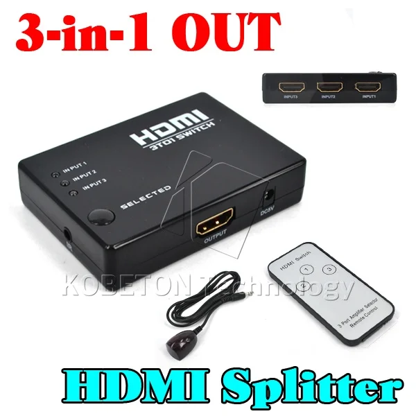 3 Порты видео коммутатор PLC сплиттер совместимому с HDMI концентратор в 1 для PS4 Xbox One