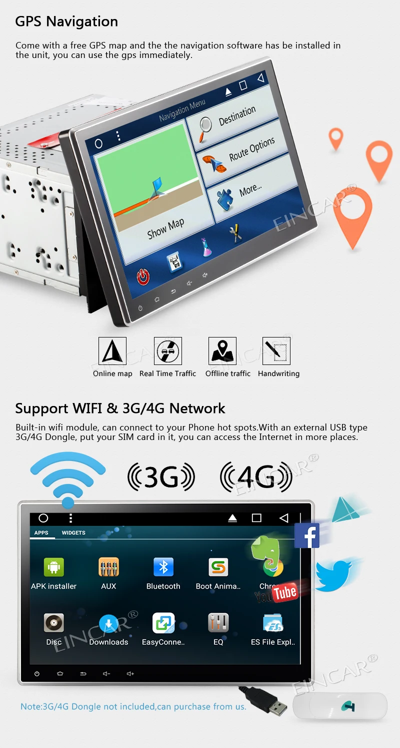 В Dash GPS Навигация DVD CD плеер Авто Радио Bluetooth стерео сплит экран WiFi 3G 4G USB SD FM/AM RDS