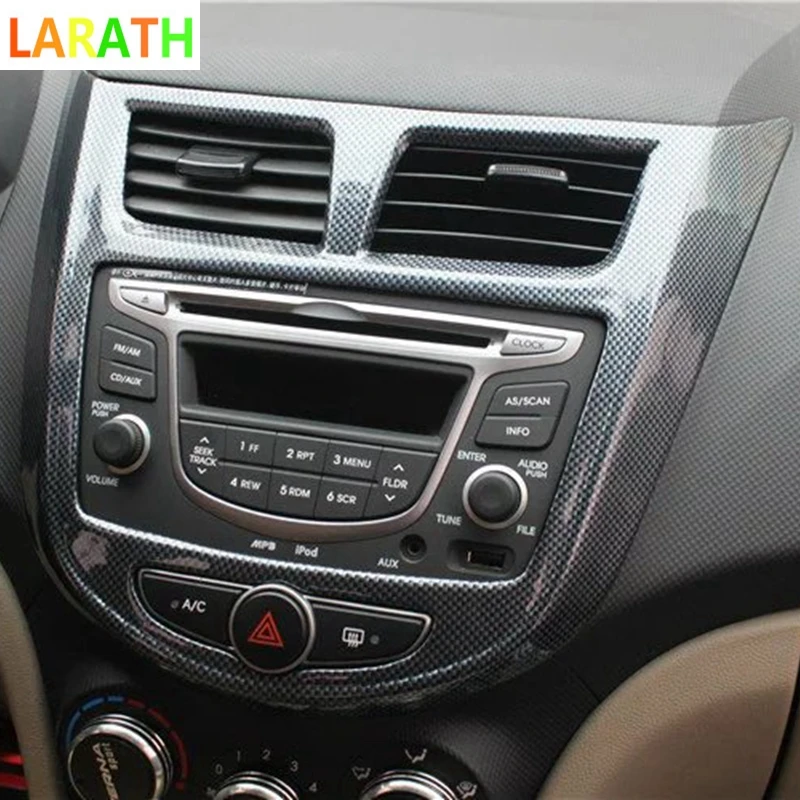 Для Hyundai Verna 2010 1014 ABS углеродное волокно/красное дерево Цвет Авто центральное