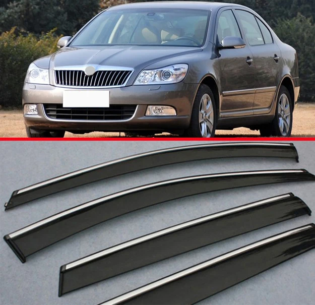 Для SKODA OCTAVIA 2010 2011 2012 2013 2014 защита от дождя/солнца|window wind deflectors|wind deflectordeflector vent |