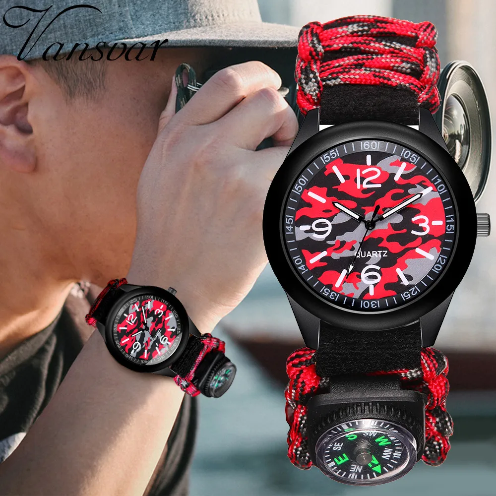 Wild мужские спортивные часы для отдыха нейлоновый ремешок с компасом военные