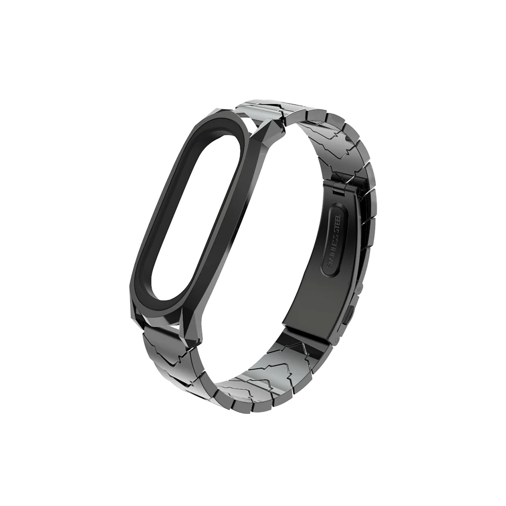 Mi jobs для mi band 4 металлический браслет для Xiaomi mi Band 4 3 ремешок Безвинтовой из нержавеющей стали mi Band 3 браслет на запястье - Цвет: GT Black