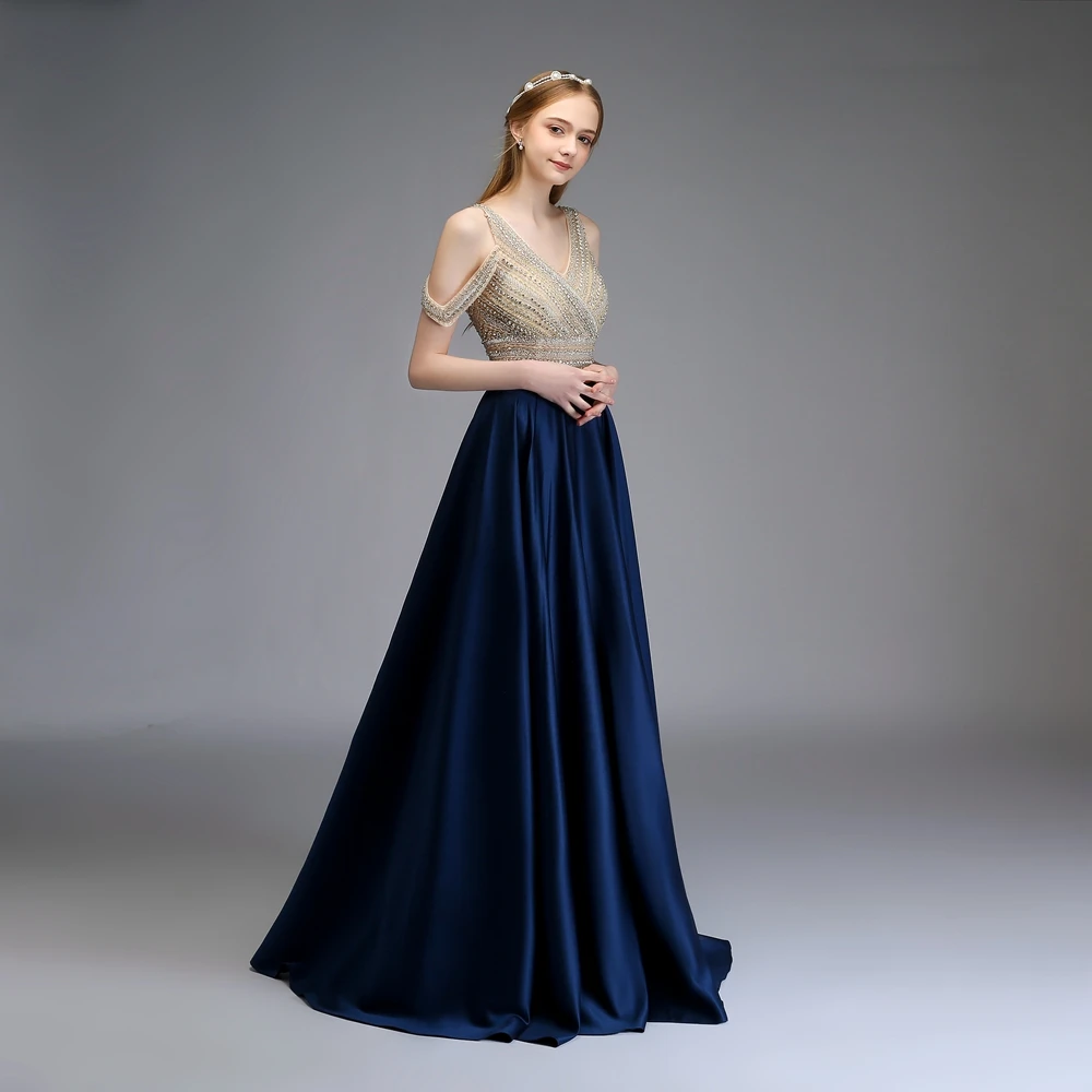 Женское вечернее платье до пола SSYFashion элегантное роскошное банкетное атласное с