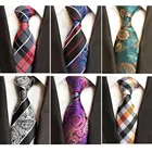 Галстуки RBOCOTT, 8 см, градиентный цвет, полосатый и Пейсли, мужской синий, черный, зеленый, коричневый галстук для свадебной вечеринки